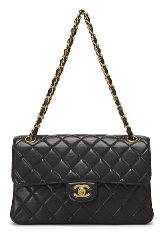 Chanel,  Black Quilted Lambskin Double Sided Classic Flap Medium, Black