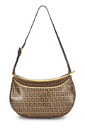 Fendi,  Brown Zucchino Vinyl Shoulder Bag Medium, Brown