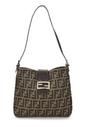 Fendi,  Brown Zucca Canvas Shoulder Bag, Brown
