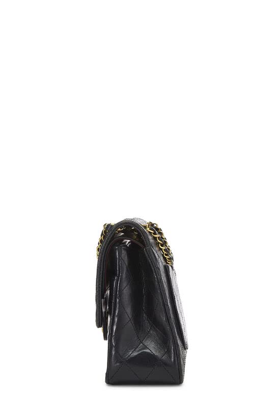 CHANEL,  Black Quilted Lambskin Classic Double Flap Medium, Black