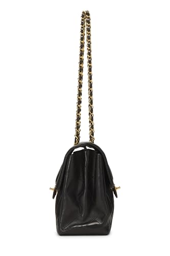 Chanel,  Black Quilted Lambskin Double Sided Classic Flap Medium, Black