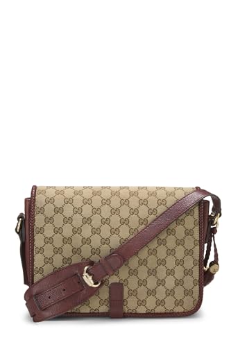 Gucci,  Burgundy Original Gucci Canvas Marrakech Crossbody, Burgundy