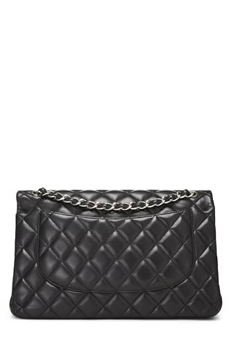 Chanel,  Black Quilted Lambskin New Classic Jumbo, Black