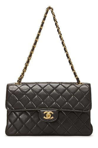 Chanel,  Black Quilted Lambskin Double Sided Classic Flap Medium, Black