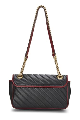 Gucci,  Black Leather Torchon Marmont Shoulder Bag Small, Multi