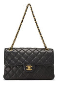 Chanel,  Black Quilted Lambskin Double Sided Classic Flap Medium, Black