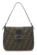 Fendi,  Brown Zucca Canvas Shoulder Bag, Brown