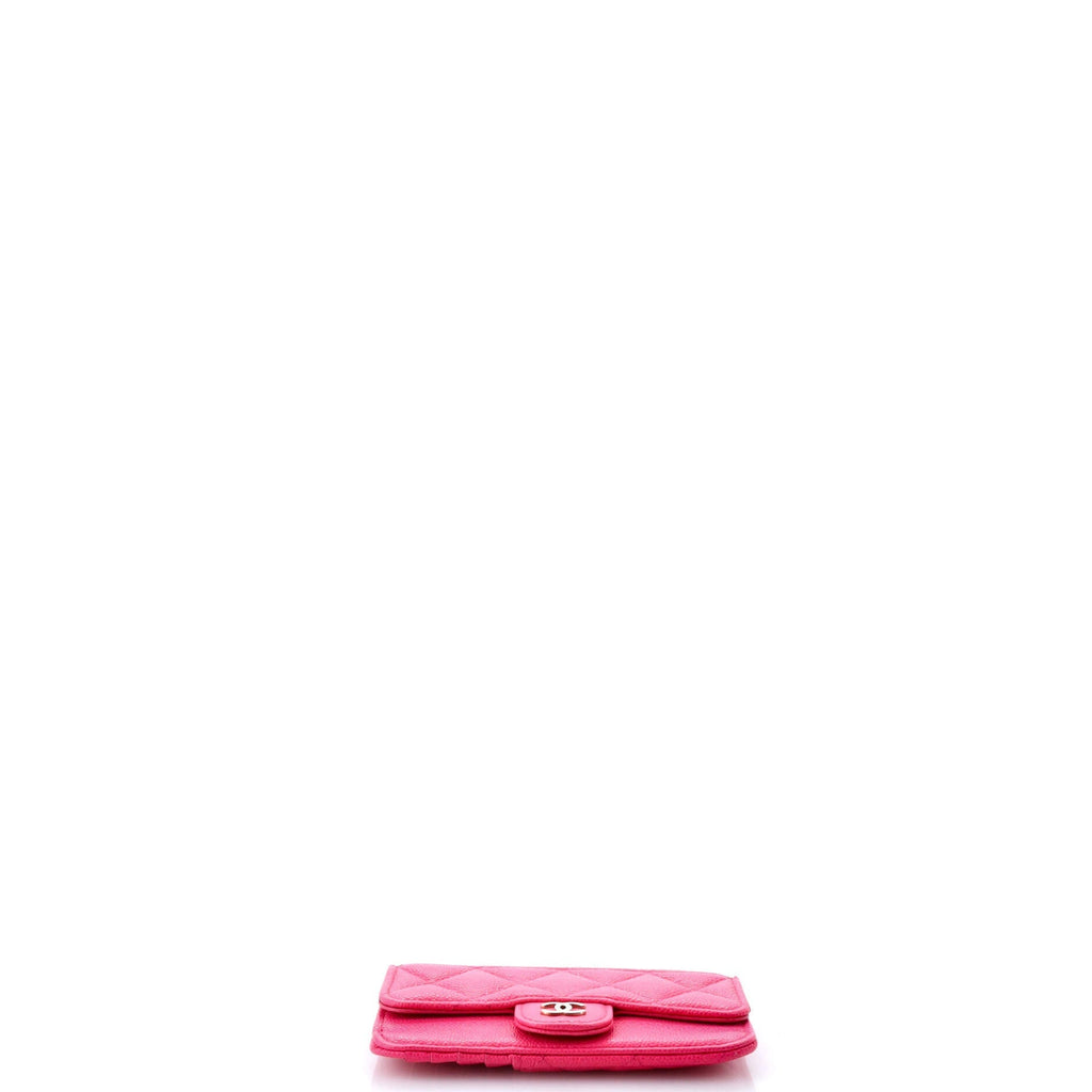 Chanel Flap Zip Card Holder Quilted Caviar