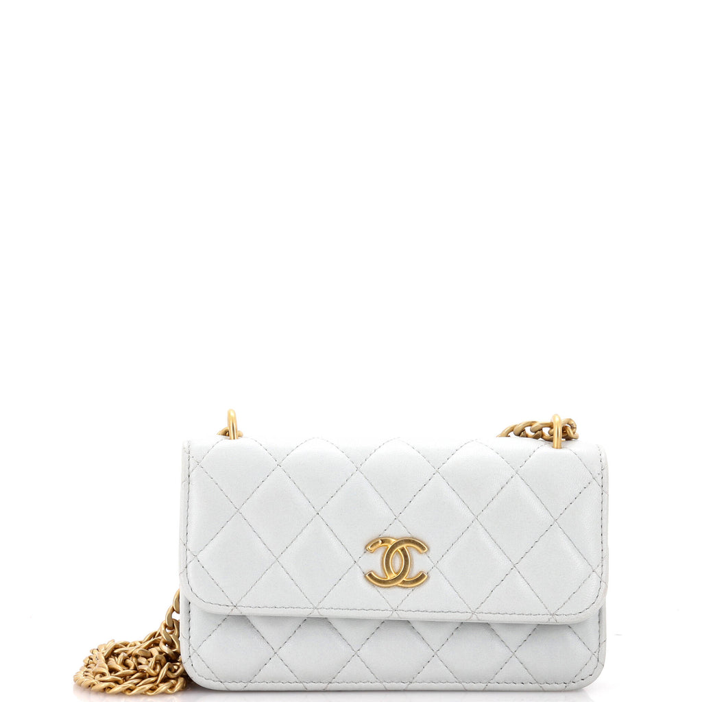 Chanel Sweet Camellia Wallet on Chain Quilted Lambskin