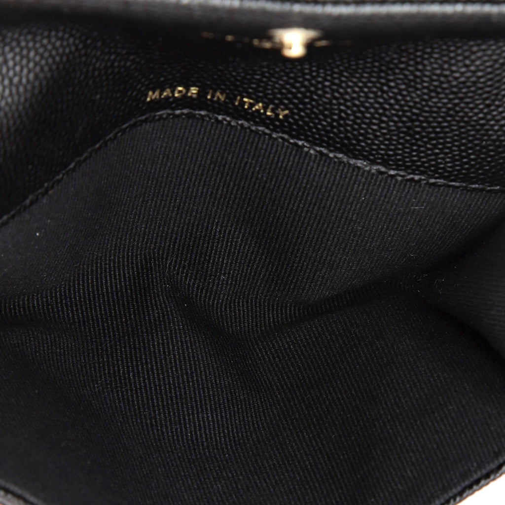 Chanel Crystal CC Flap Card Holder Quilted Caviar