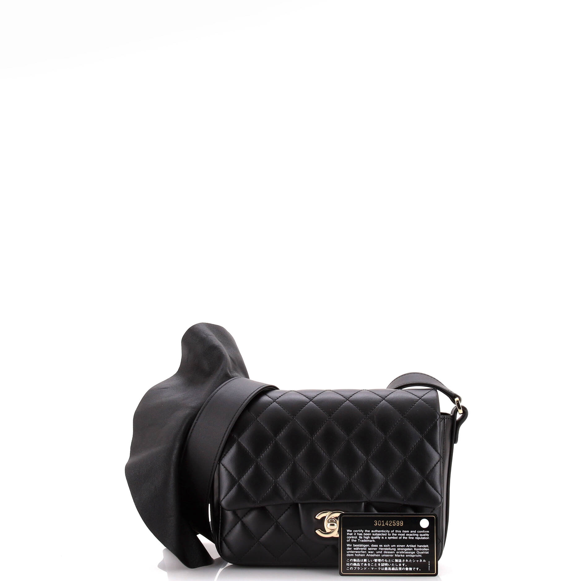 Chanel Wave Strap Flap Bag Quilted Lambskin with Calfskin Small