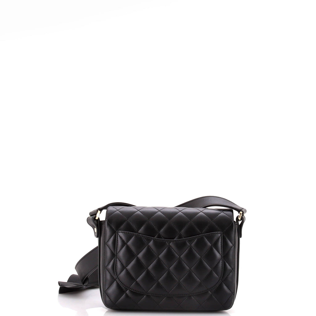 Chanel Wave Strap Flap Bag Quilted Lambskin with Calfskin Small