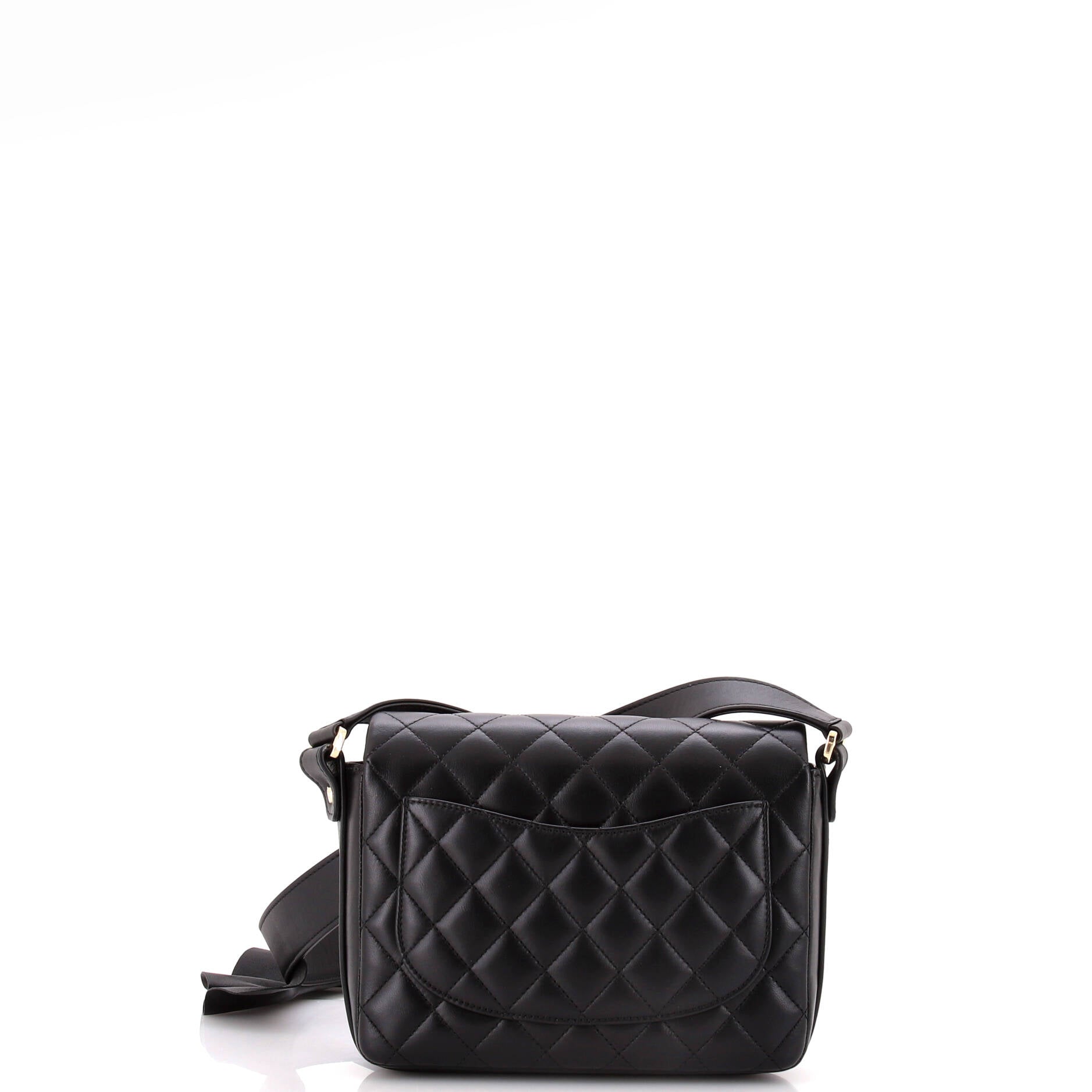 Chanel Wave Strap Flap Bag Quilted Lambskin with Calfskin Small