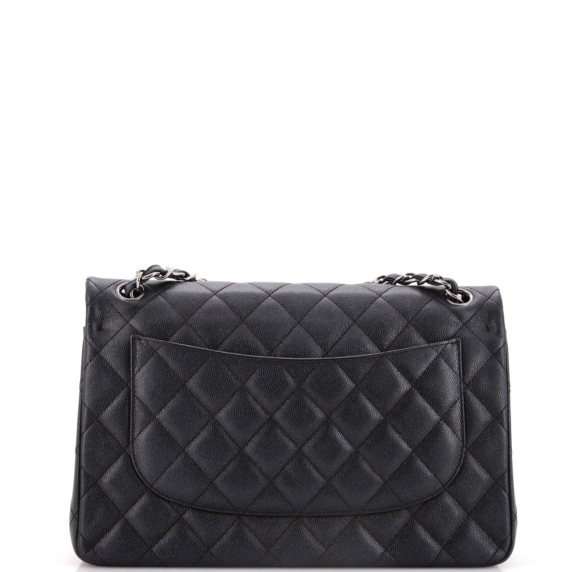 Chanel Classic Double Flap Bag Quilted Iridescent Caviar Jumbo