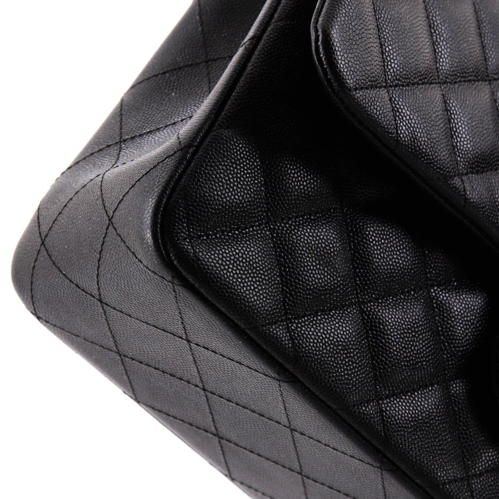 Chanel Classic Double Flap Bag Quilted Iridescent Caviar Jumbo