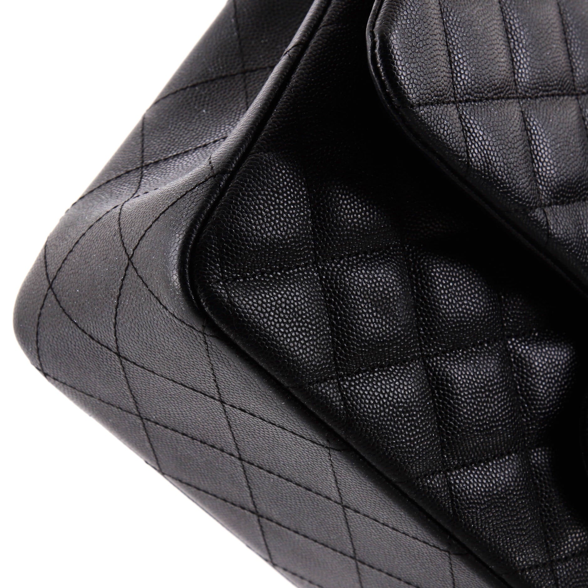 Chanel Classic Double Flap Bag Quilted Iridescent Caviar Jumbo
