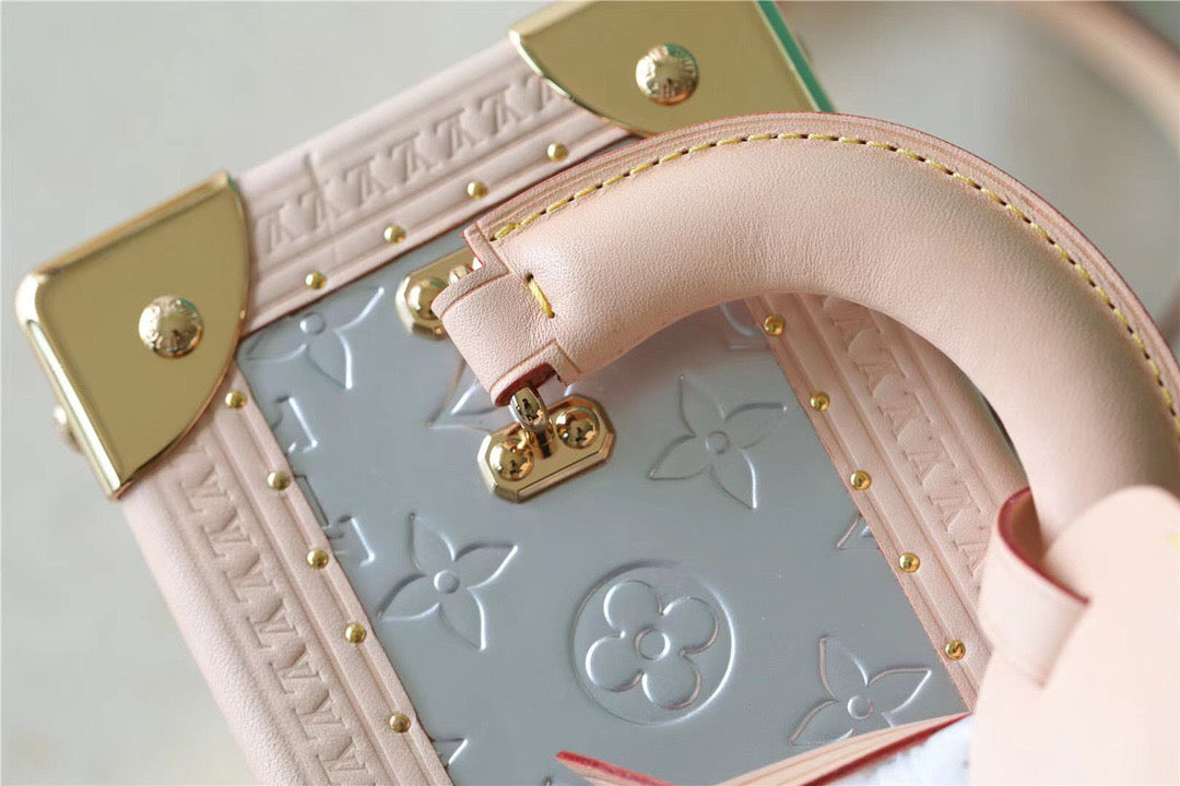 Louis Vuitton The Camera Box Monogram Empreinte By Nicolas Ghesquiere Light Blue/Light Pink For Women,  Shoulder And Crossbody Bags 6.3in/16cm Louis Vuitton