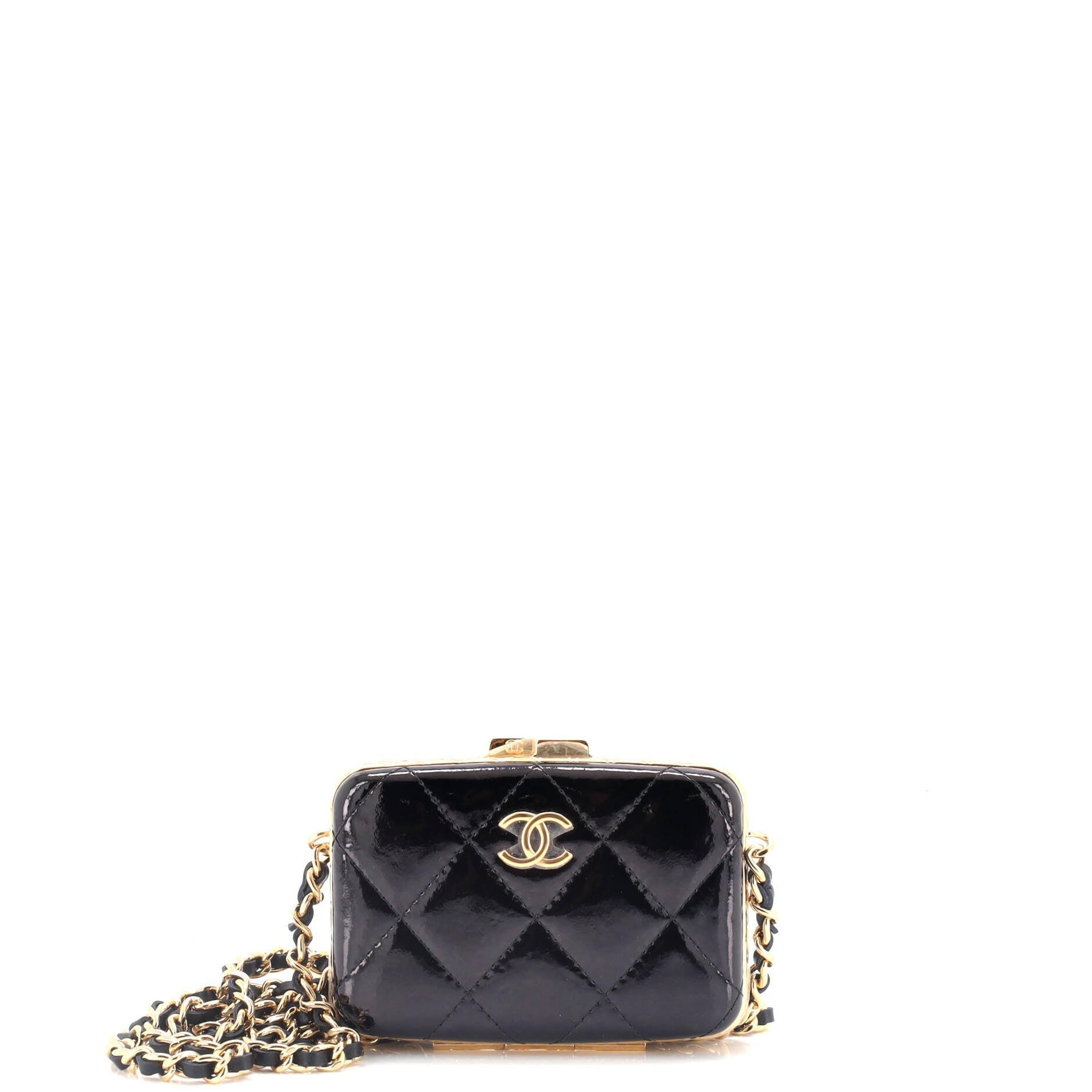 Chanel Framed Box Clutch with Chain Quilted  Mini