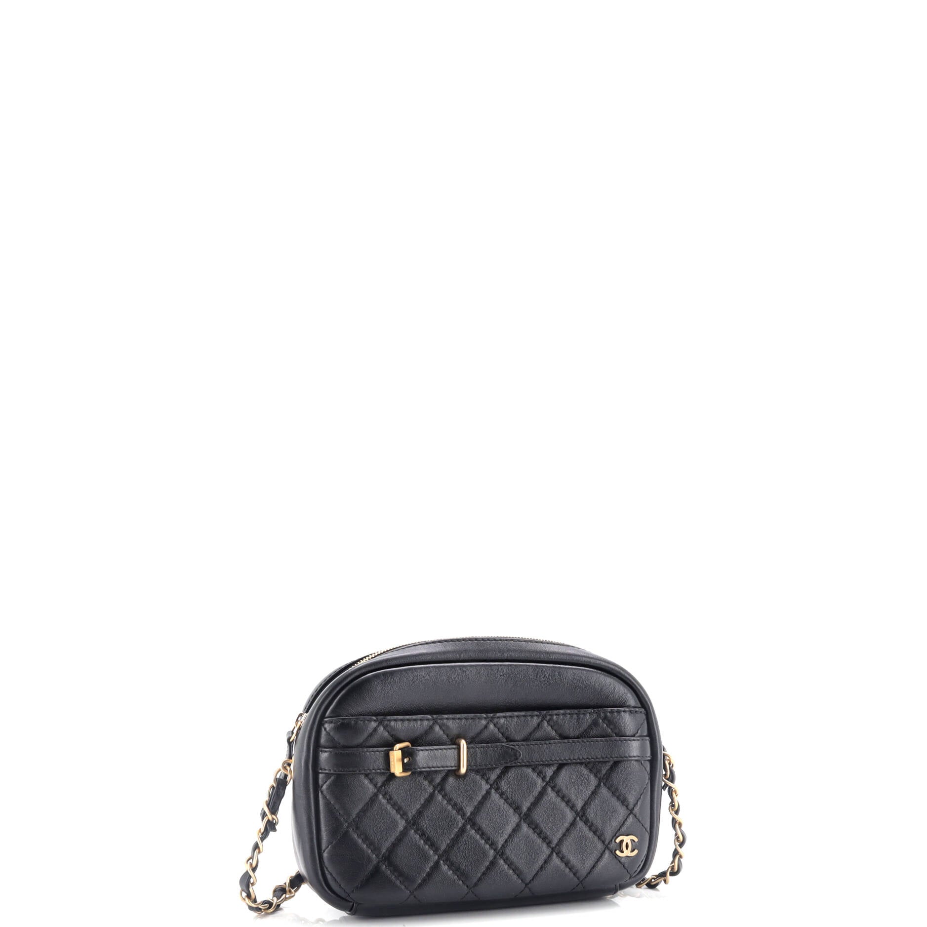 Chanel Buckle Camera Case Bag Quilted Lambskin Small