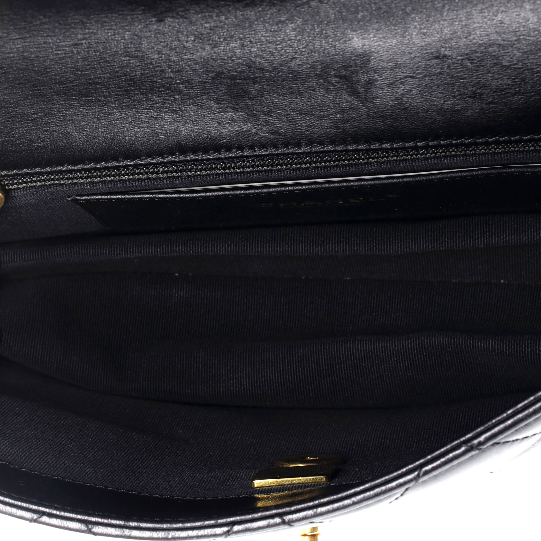 Chanel CC Enamel Compartment Chain Shoulder Bag Quilted Lambskin Small