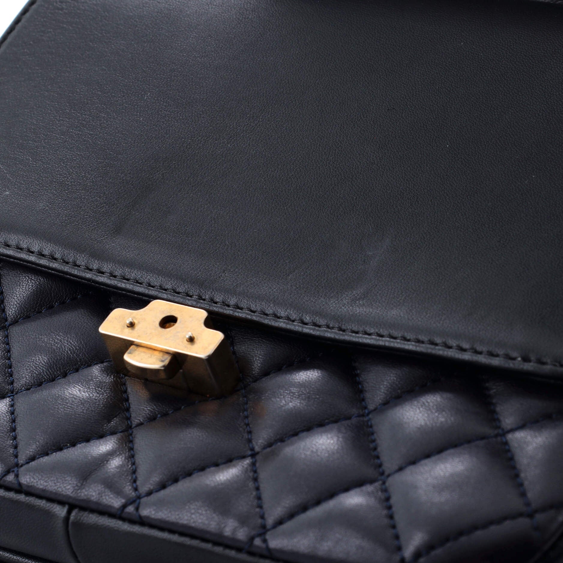 Chanel CC Chic Double Flap Bag Quilted Lambskin North South