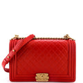Chanel Boy Flap Bag Quilted Lambskin Old Medium