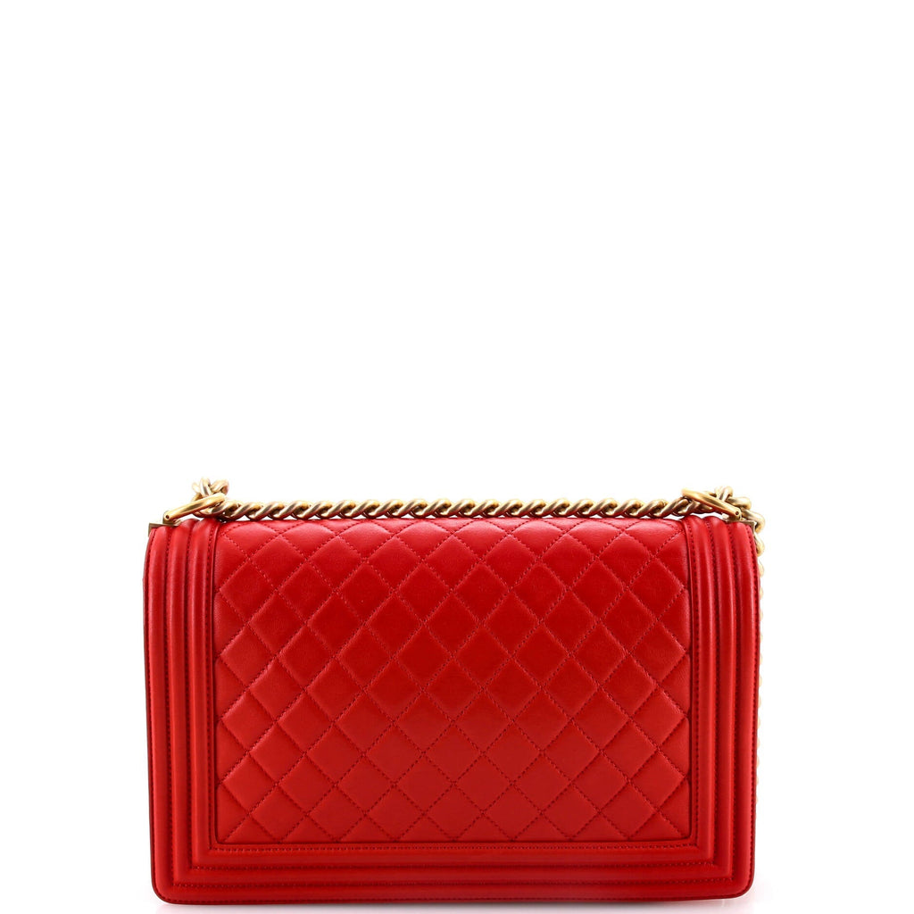 Chanel Boy Flap Bag Quilted Lambskin Old Medium
