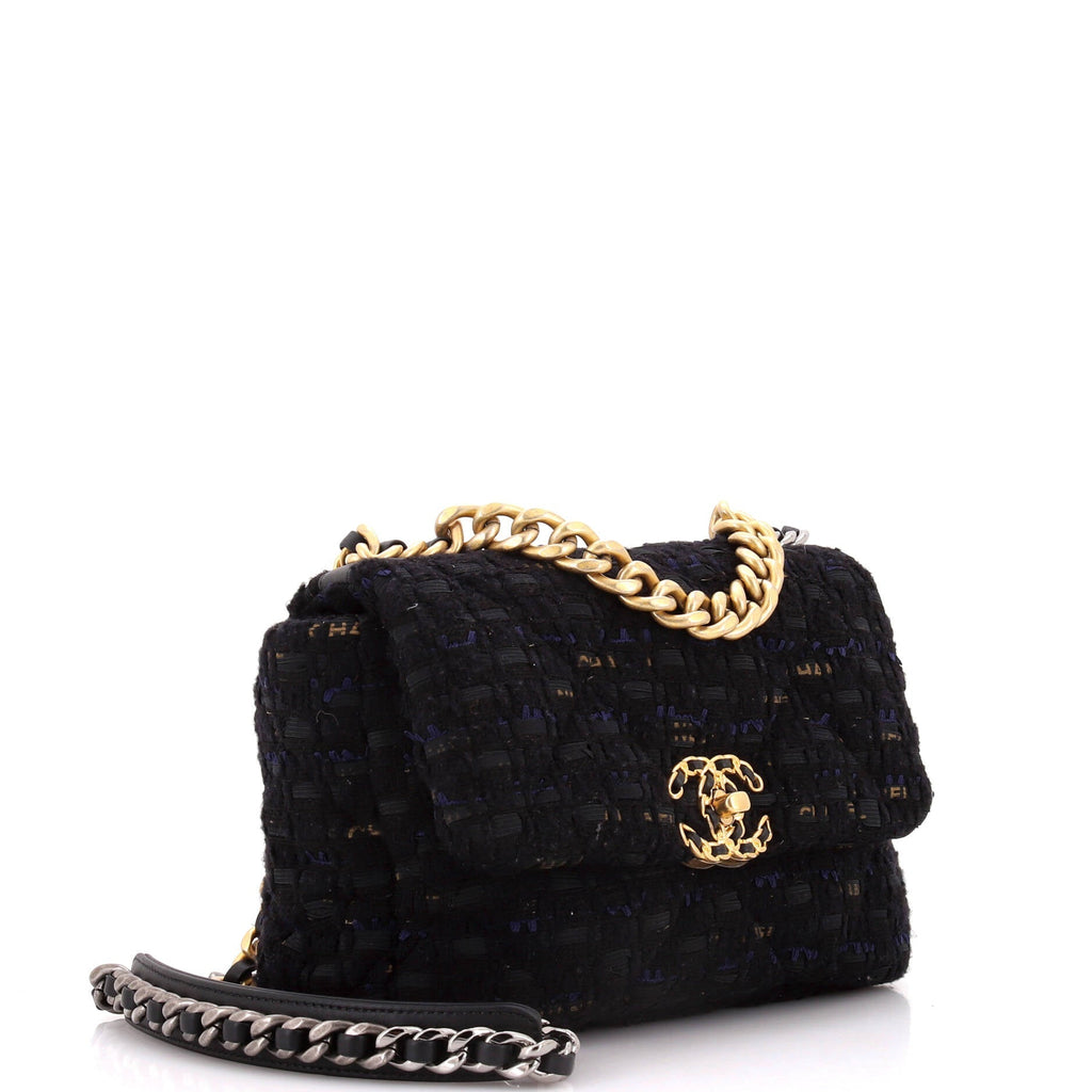 Chanel 19 Flap Bag Quilted Tweed and Ribbon Medium