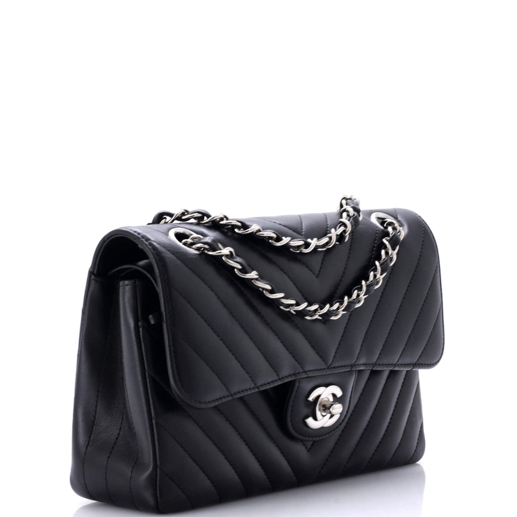 Chanel Classic Double Flap Bag Chevron Lambskin Small