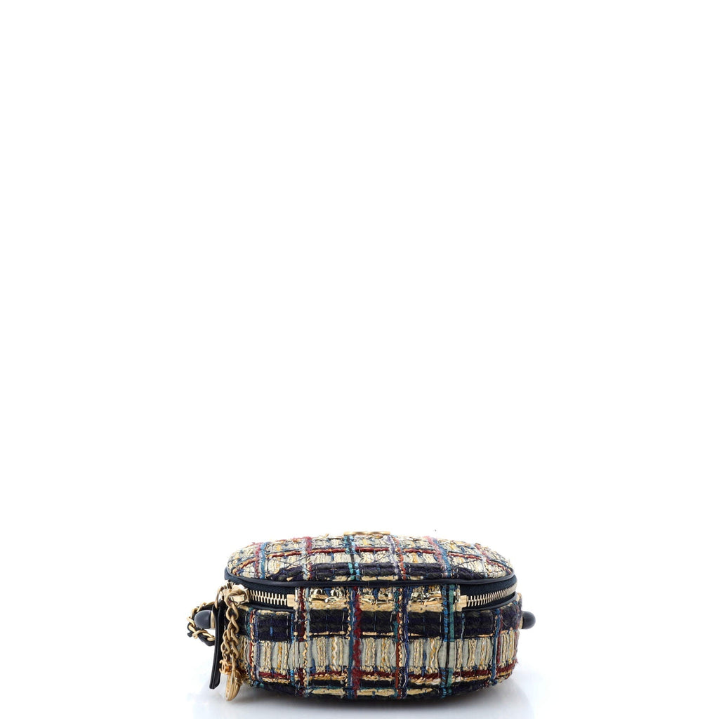 Chanel Paris-New York Oval Camera Case Quilted Tweed Small