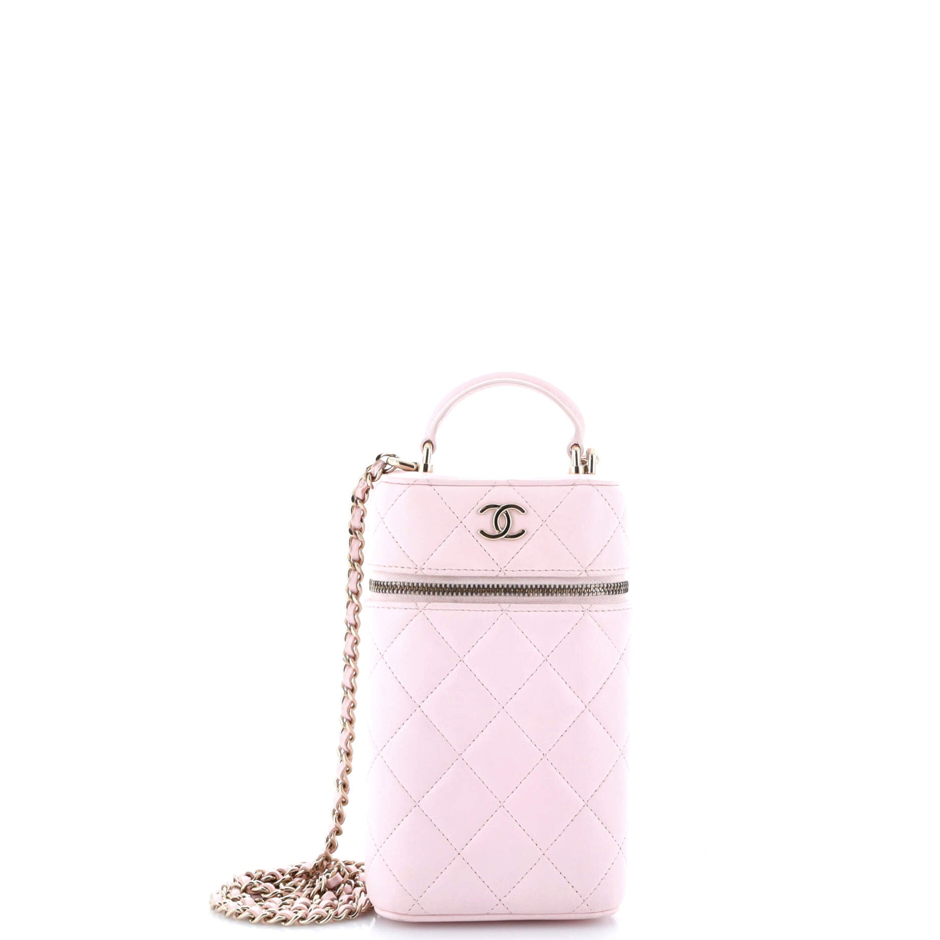 Chanel Classic Vanity Top Handle Phone Holder with Chain Quilted Lambskin