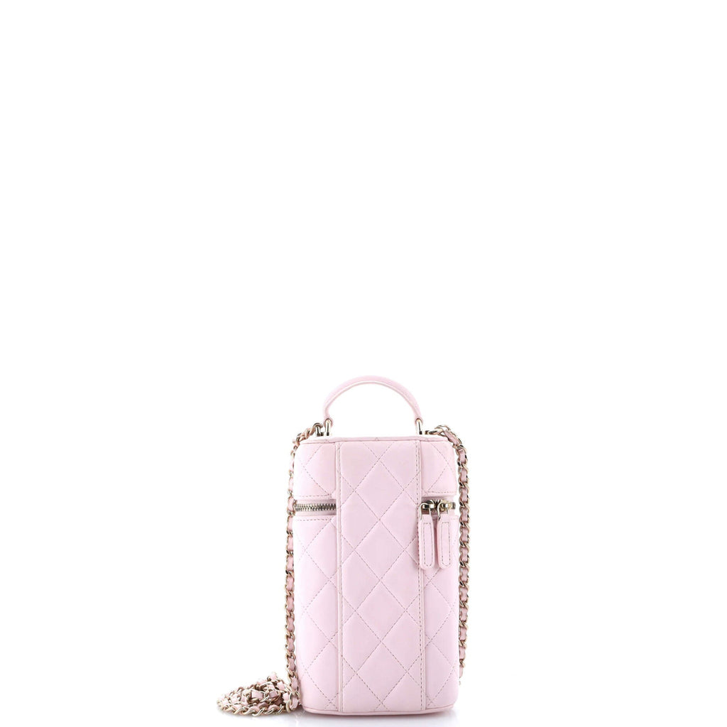 Chanel Classic Vanity Top Handle Phone Holder with Chain Quilted Lambskin