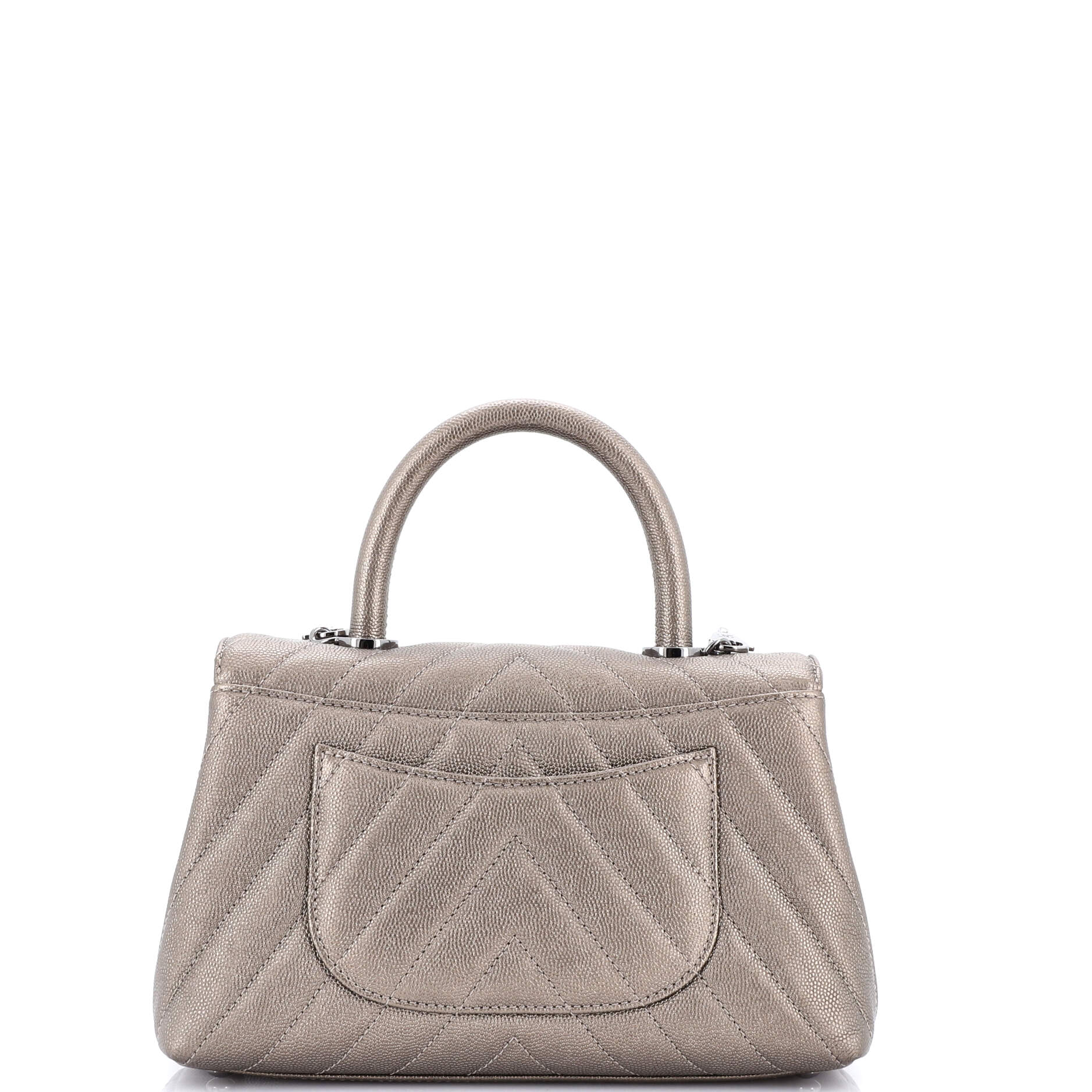 Chanel Coco Top Handle Bag Chevron Caviar Mini
