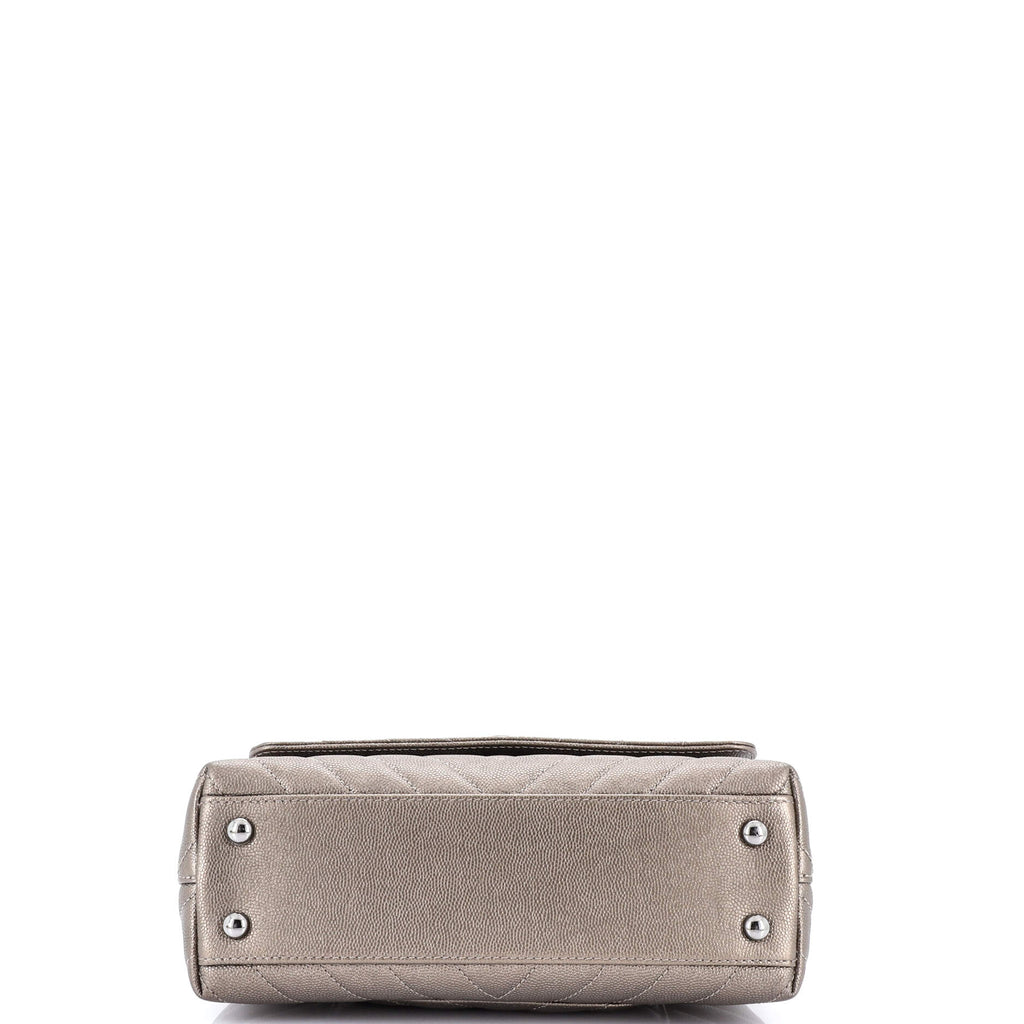 Chanel Coco Top Handle Bag Chevron Caviar Mini