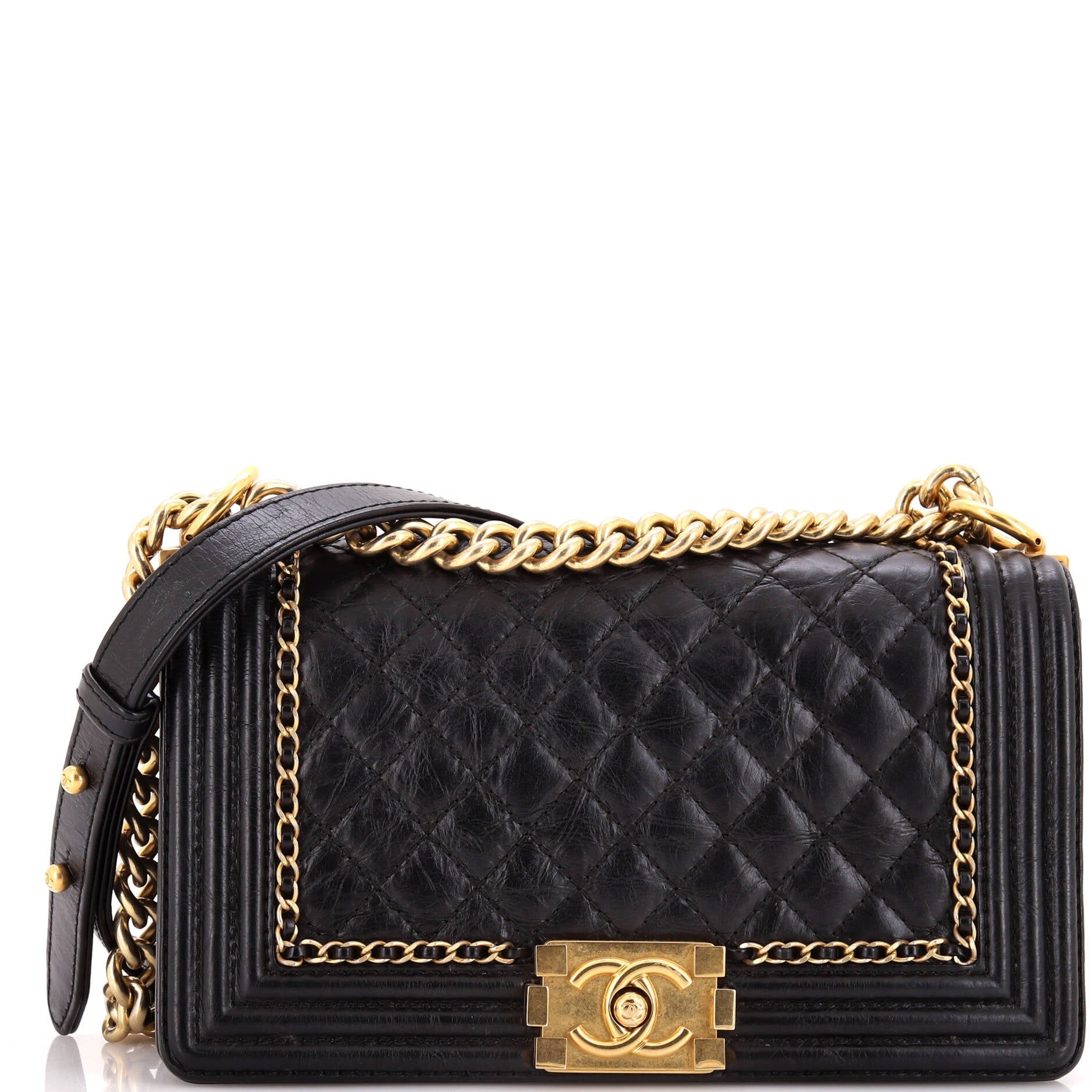 Chanel Jacket Boy Flap Bag Quilted Aged Calfskin Old Medium