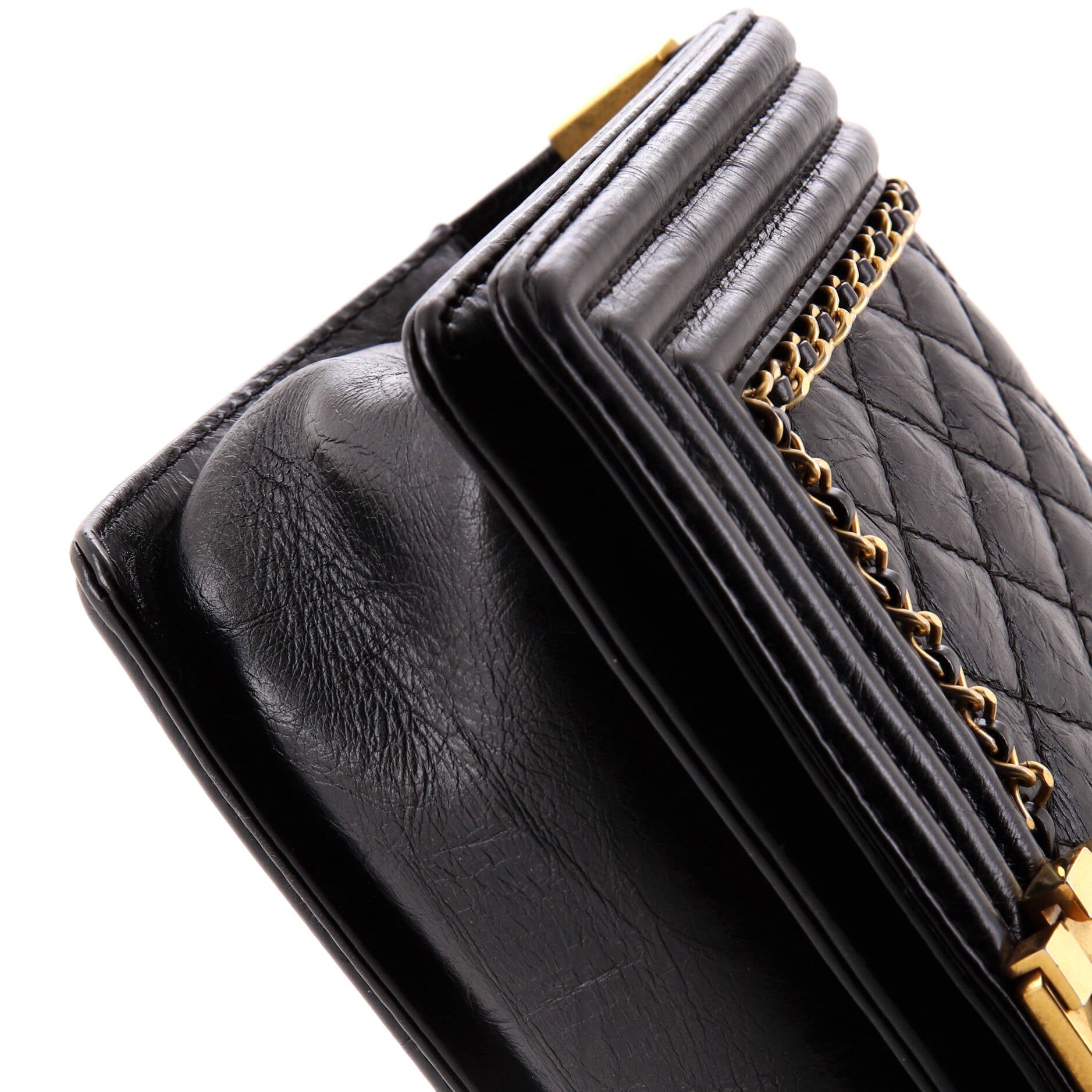 Chanel Jacket Boy Flap Bag Quilted Aged Calfskin Old Medium