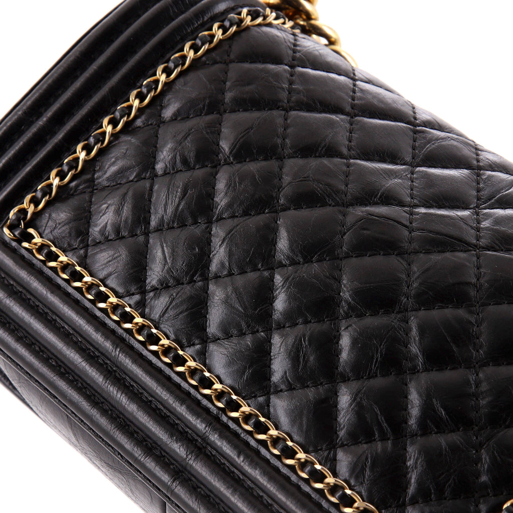 Chanel Jacket Boy Flap Bag Quilted Aged Calfskin Old Medium