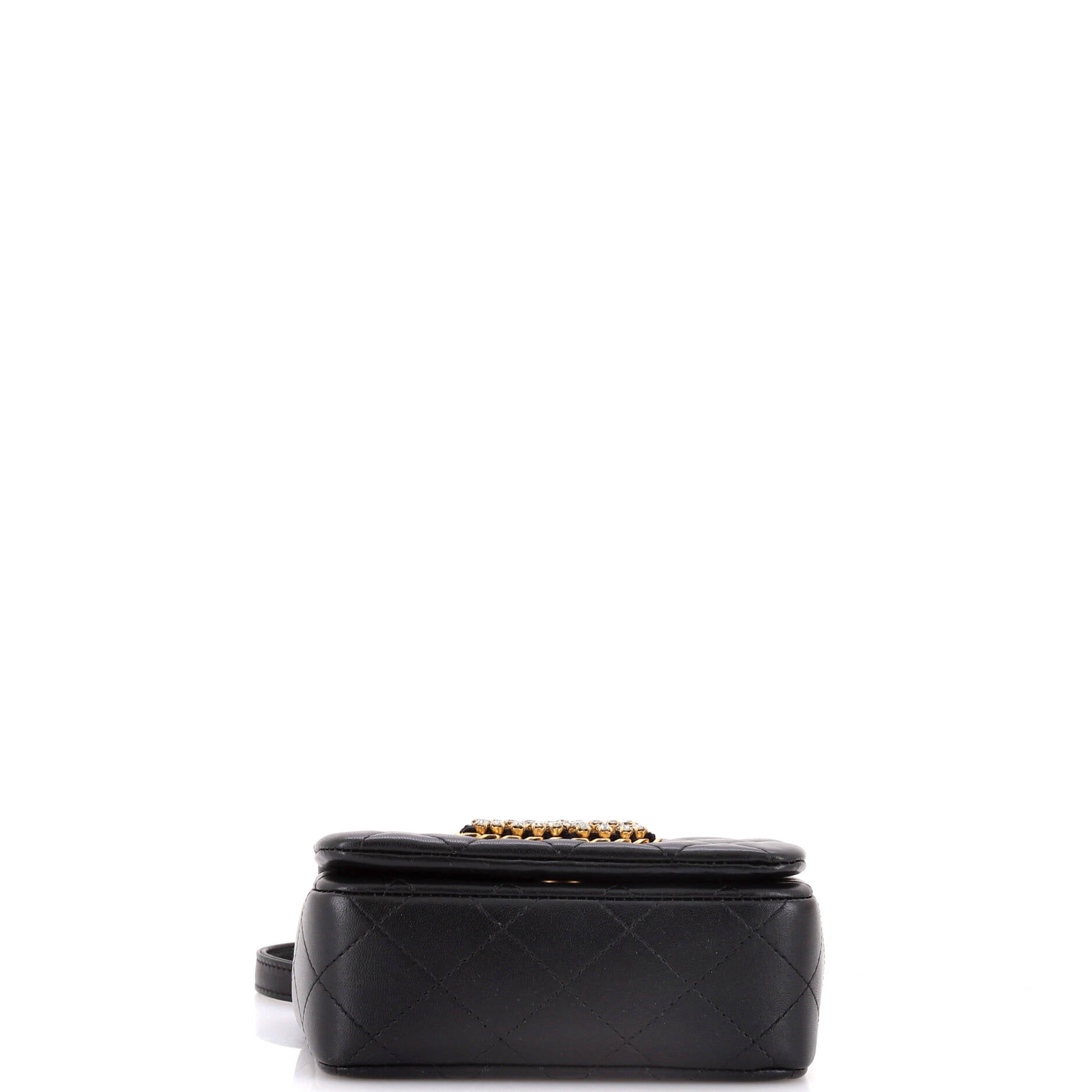 Chanel Crystal CC Full Flap Bag Quilted Lambskin Mini