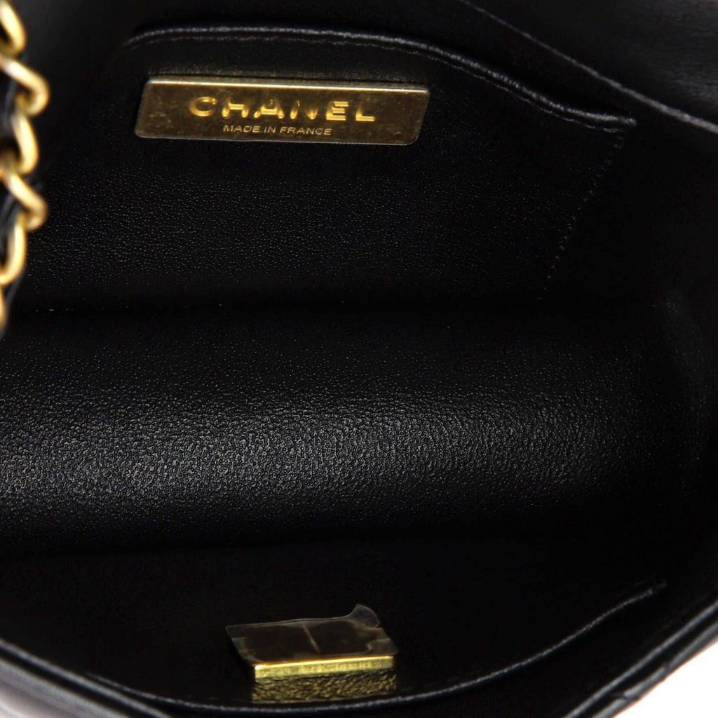 Chanel Crystal CC Full Flap Bag Quilted Lambskin Mini