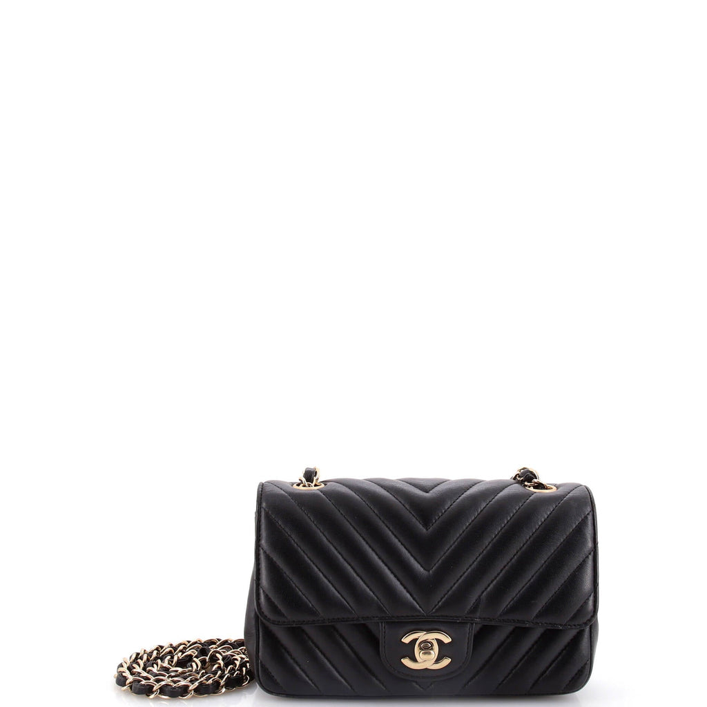 Chanel Classic Single Flap Bag Chevron Lambskin Mini