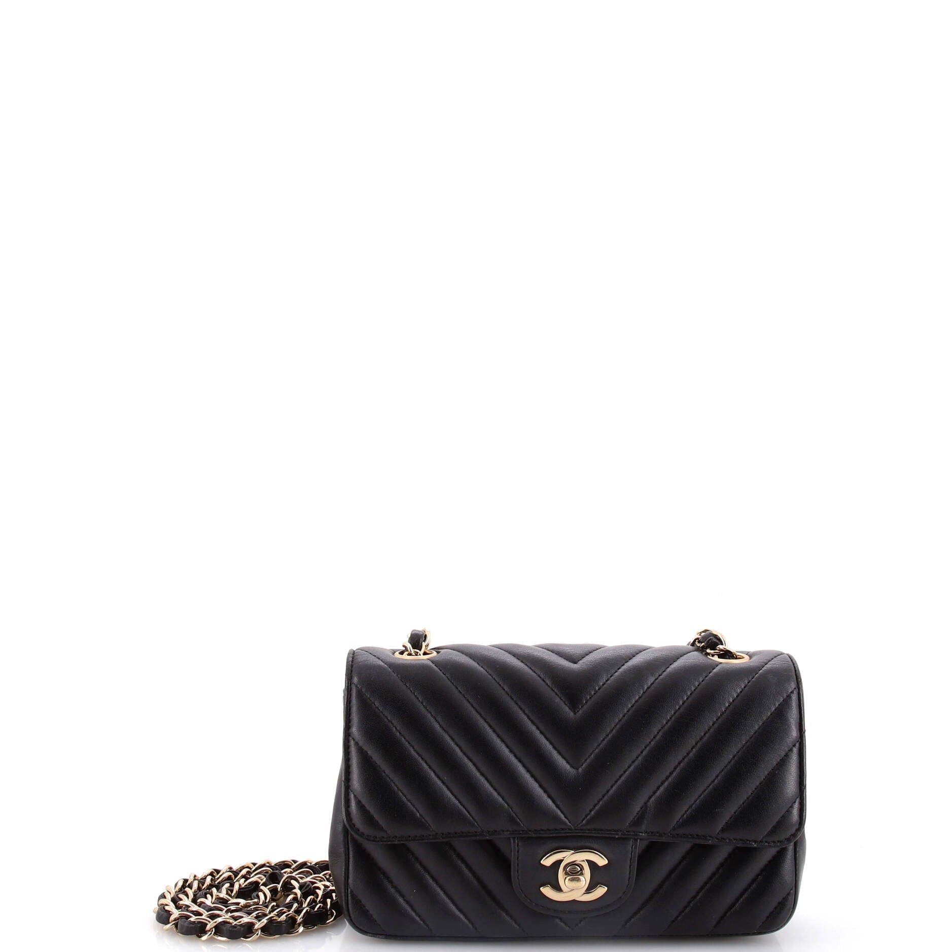 Chanel Classic Single Flap Bag Chevron Lambskin Mini