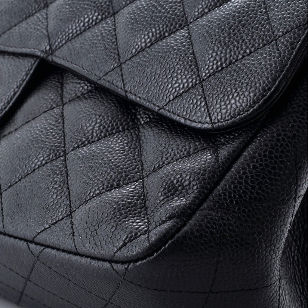 Chanel Classic Double Flap Bag Quilted Caviar Jumbo