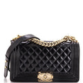 Chanel Boy Flap Bag Quilted Iridescent Glazed Calfskin Old Medium