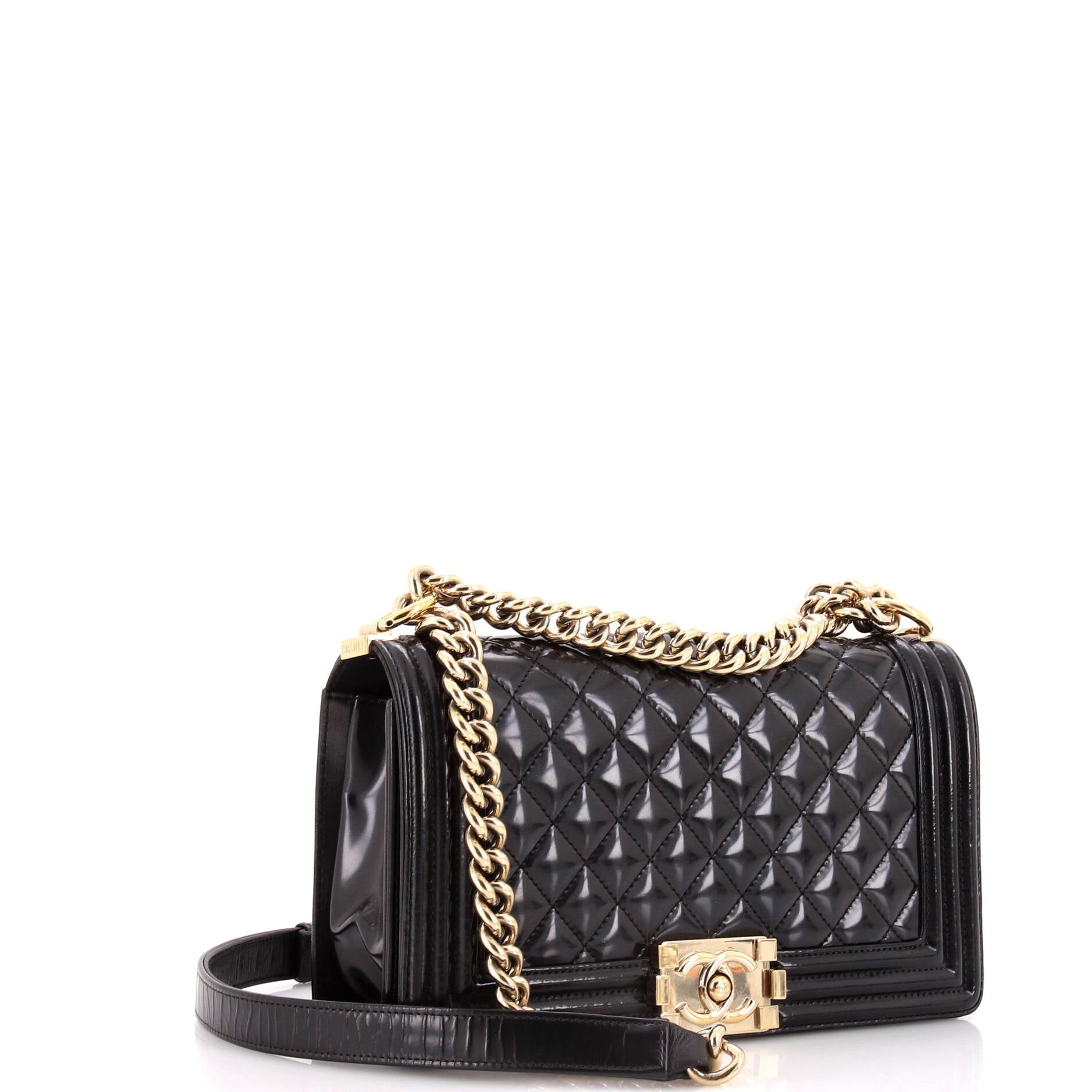 Chanel Boy Flap Bag Quilted Iridescent Glazed Calfskin Old Medium