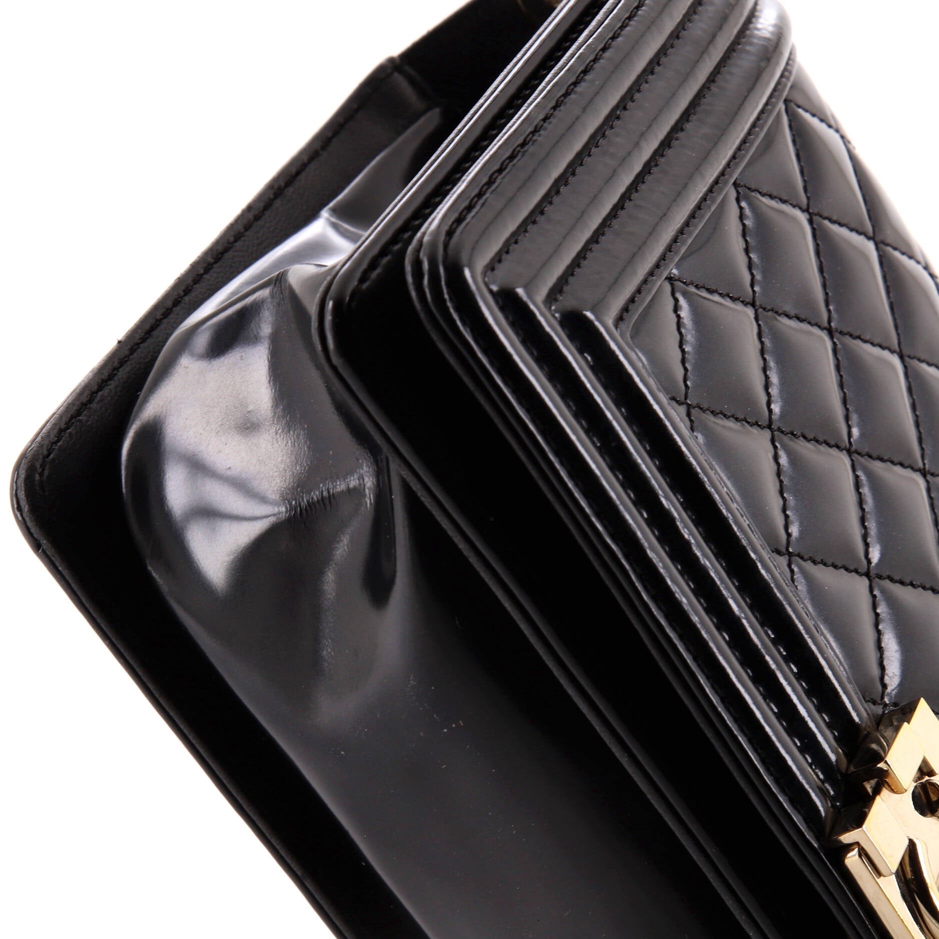 Chanel Boy Flap Bag Quilted Iridescent Glazed Calfskin Old Medium
