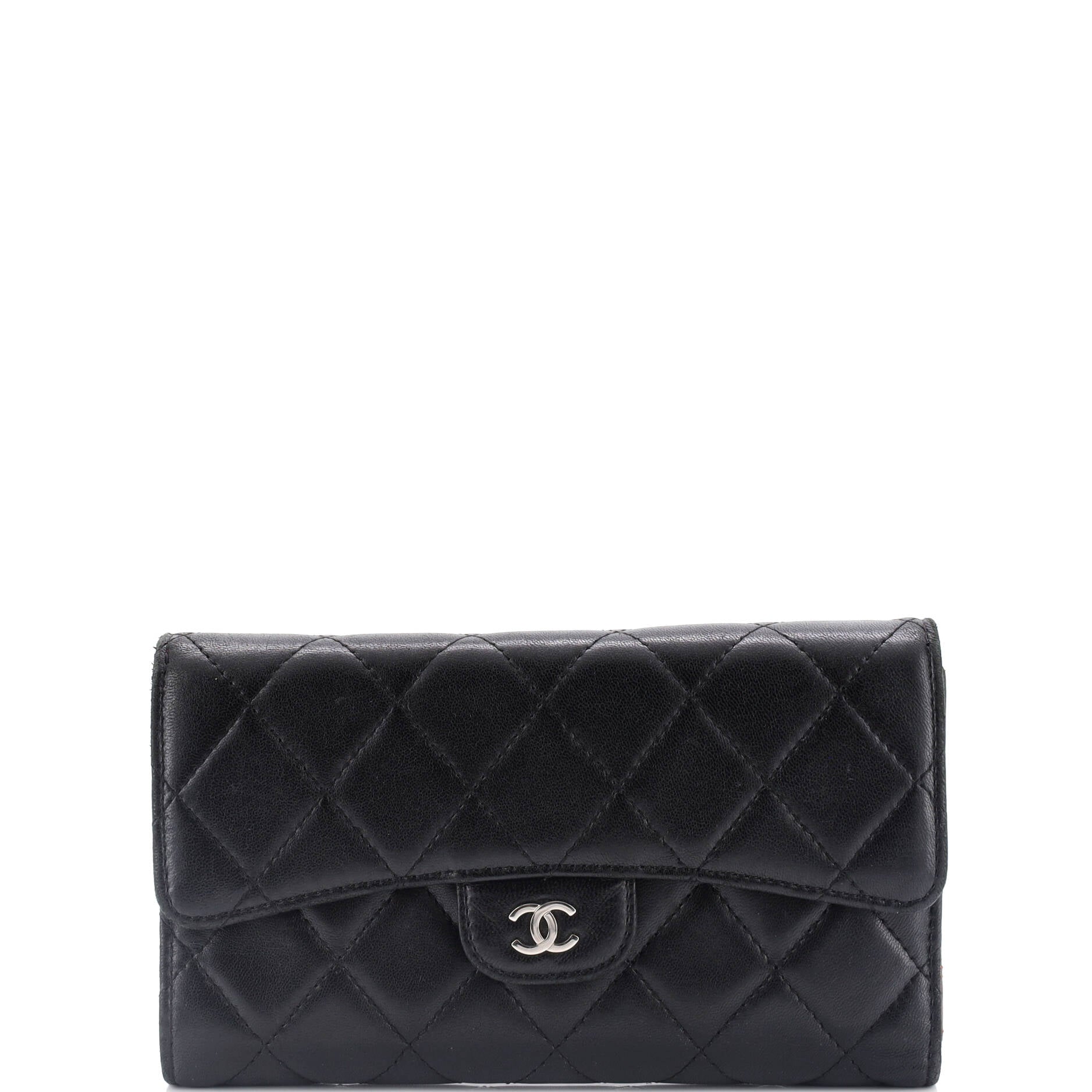 Chanel L-Flap Wallet Quilted Lambskin Long
