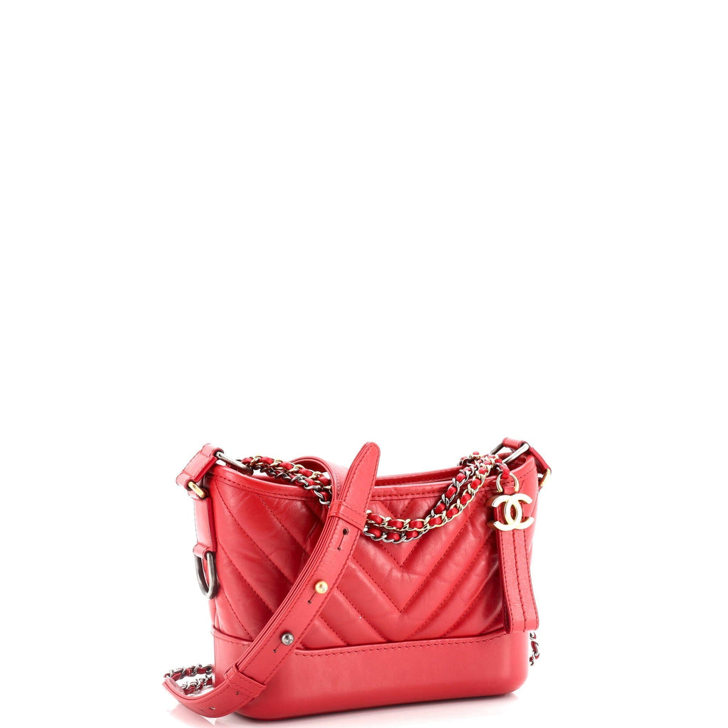 Chanel Gabrielle Hobo Chevron Aged Calfskin Small