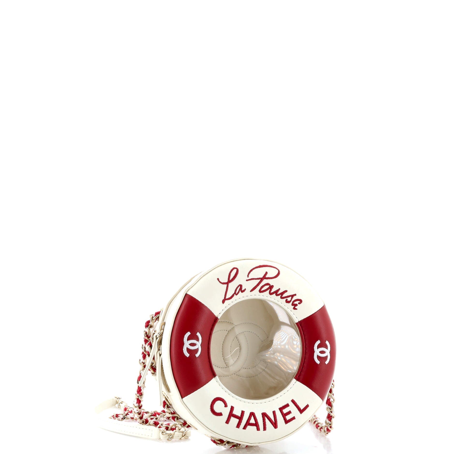 Chanel Lifesaver Round Crossbody Bag Lambskin Small