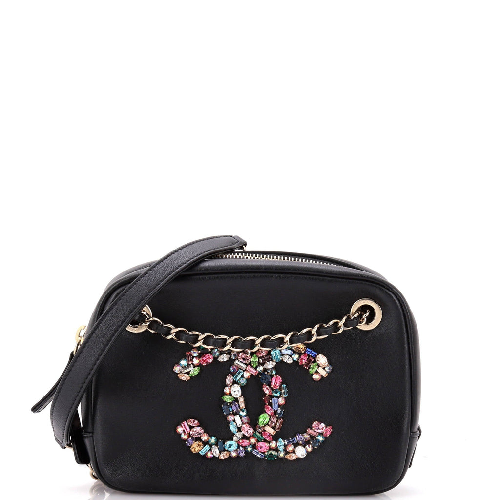 Chanel Giant Crystal CC Camera Bag Embellished Lambskin Small
