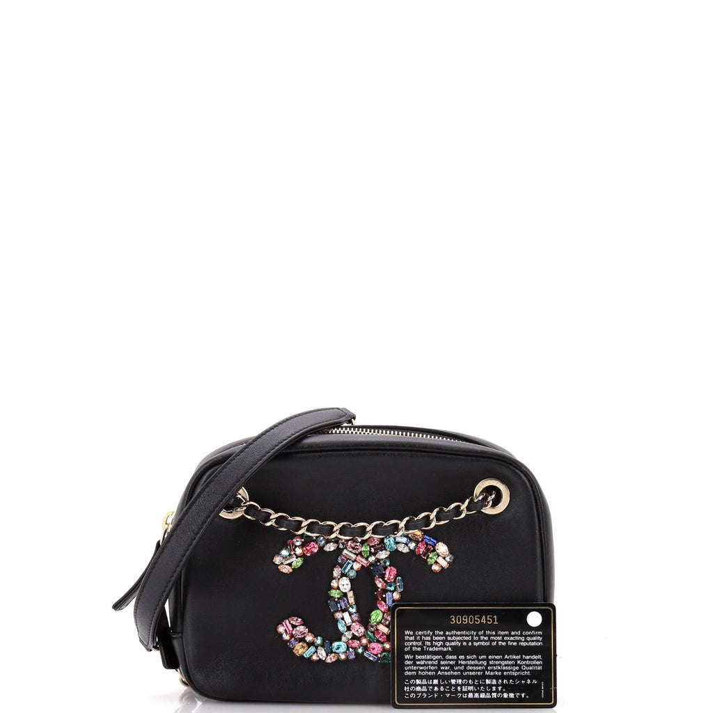 Chanel Giant Crystal CC Camera Bag Embellished Lambskin Small